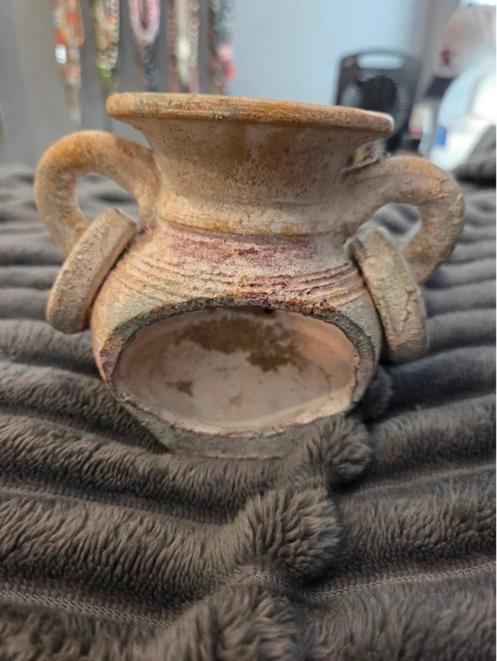 Vintage rustic pottery tea light